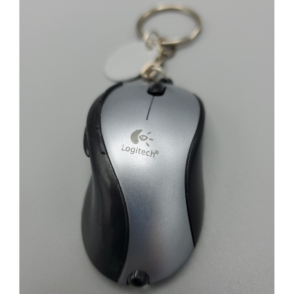 Vintage Logitech Mouse‎ Keychain Light Advert 25th Anniversary Nostalgia